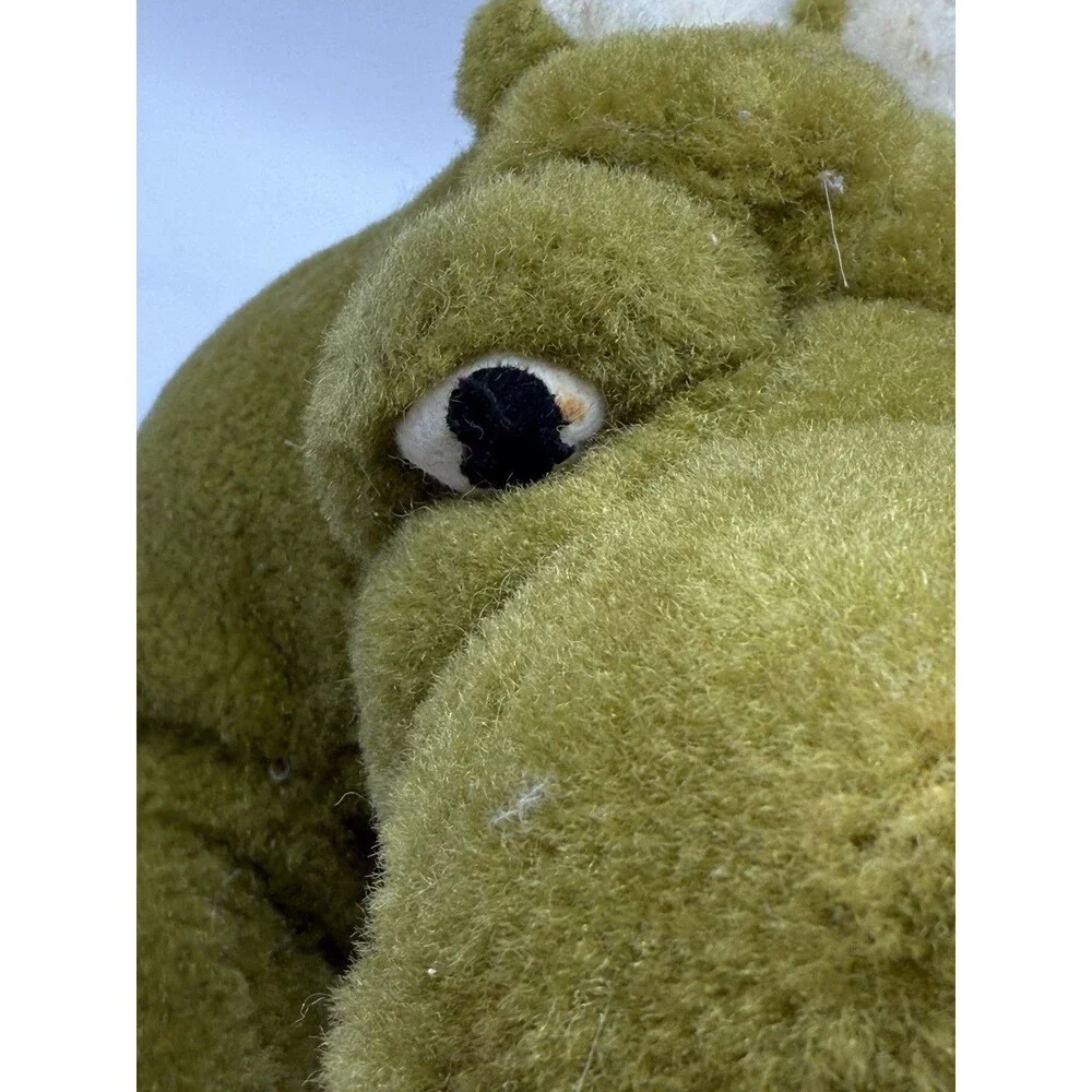Vintage Green Merry Thought Iron Bridge Shrops Made In England Hippo Plush 12”